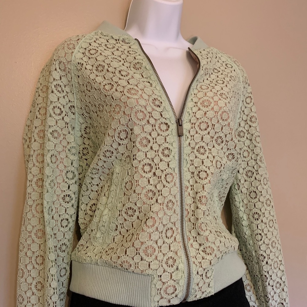 Victoria Beckham Mint Lace Bomber
